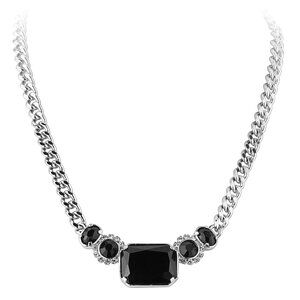 Dyrberg/Kern Bedard Swarovski crystal necklace and curb chain Black and Clear